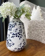 Flower Vase MARONEIA 20 cm Stoneware White_925844