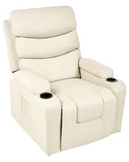 Electric Recliner Chair ETER Faux Leather Beige_1003017