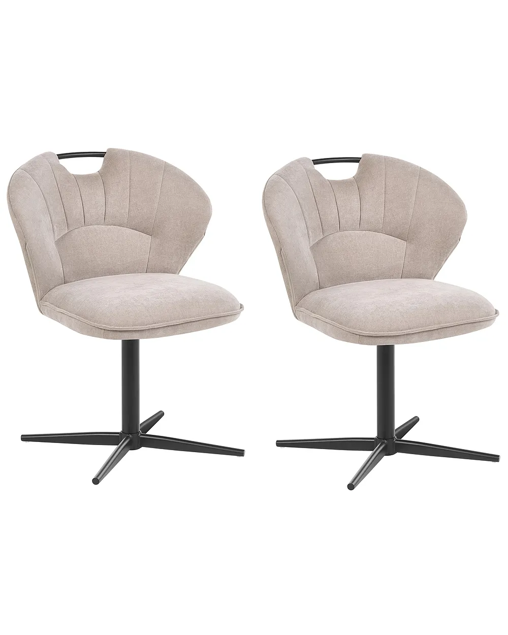 Sett med 2 stoler WORCESTER Chenille Beige_1161617