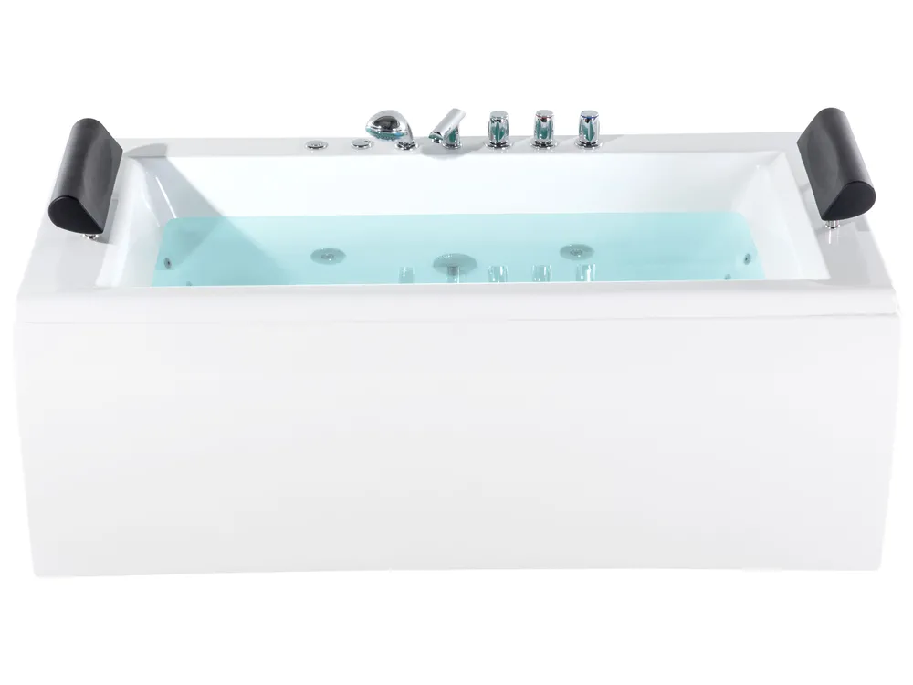 Kulmaporeamme LED-valolla MONTEGO 172 x 83 cm Valkoinen_850716