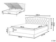 Ottoman Bed METZ Velvet Dark Grey 140 x 200 cm (EU Double)_779242
