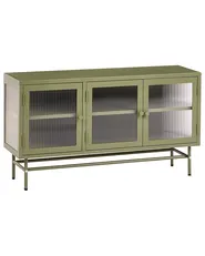 Glass Display Sideboard DEVON 115 cm Metal Green_1113190