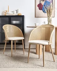 Ruokatuolisetti 2 kpl CORNELL Metalli Vaaleanbeige_888134