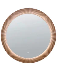 LED Bathroom Mirror BESBE 80 cm 80 cm Brown_1093695