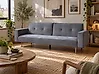 Sofa Bed 3 Seater VISNES Velvet Grey