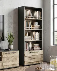 4 Tier Bookcase SALTER 163 cm Brown/ Black_1074733