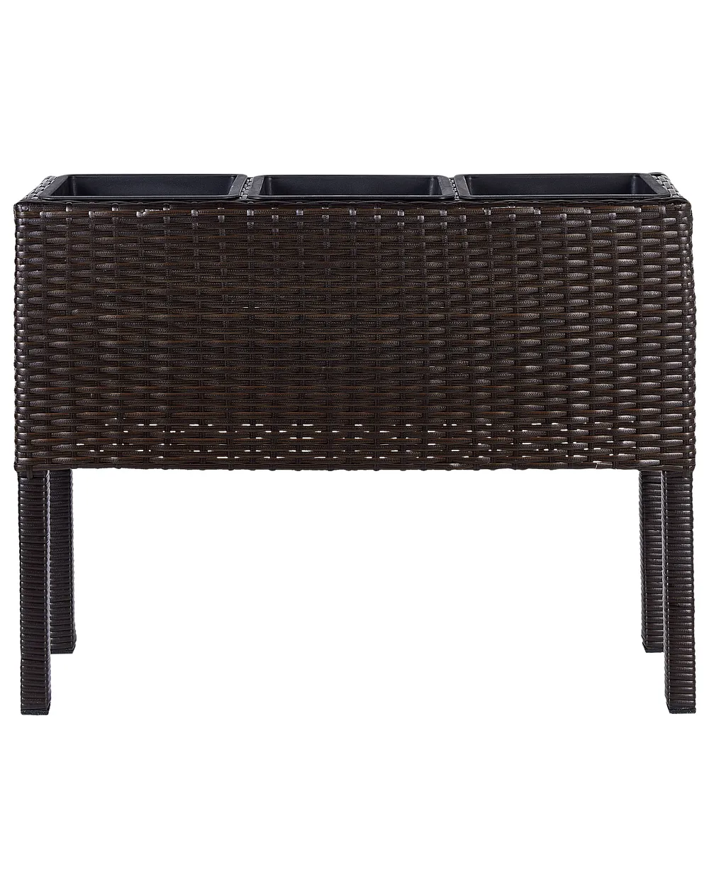 Elevated Plant Pot CARAGANA 77 cm PE Rattan Dark Brown