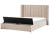 Waterbed with Storage Bench NOYERS Velvet Beige 180 x 200 cm (EU Super King)