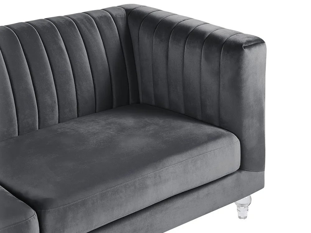 Sofa 3 Seater ARVIKA Velvet Dark Grey_806160