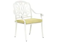 Garden Dining Set 4 Seater ANCONA with Cushions Metal Off-White_1004965