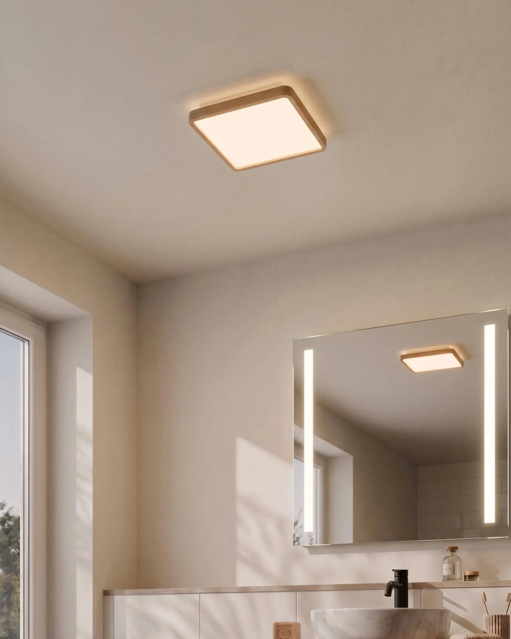 LED-kattovalaisin TIVORA kaukosäätimellä himmennettävä Vaaleanruskea_1131097