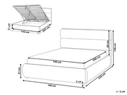 Ottoman Bed BONIFACIO Faux Linen Grey 140 x 200 cm (EU Double)_994032