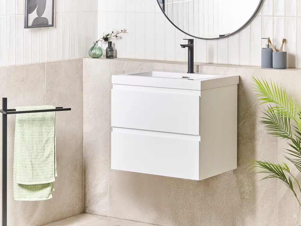 Wall Mounted Vanity Unit with Basin CARDIEL White