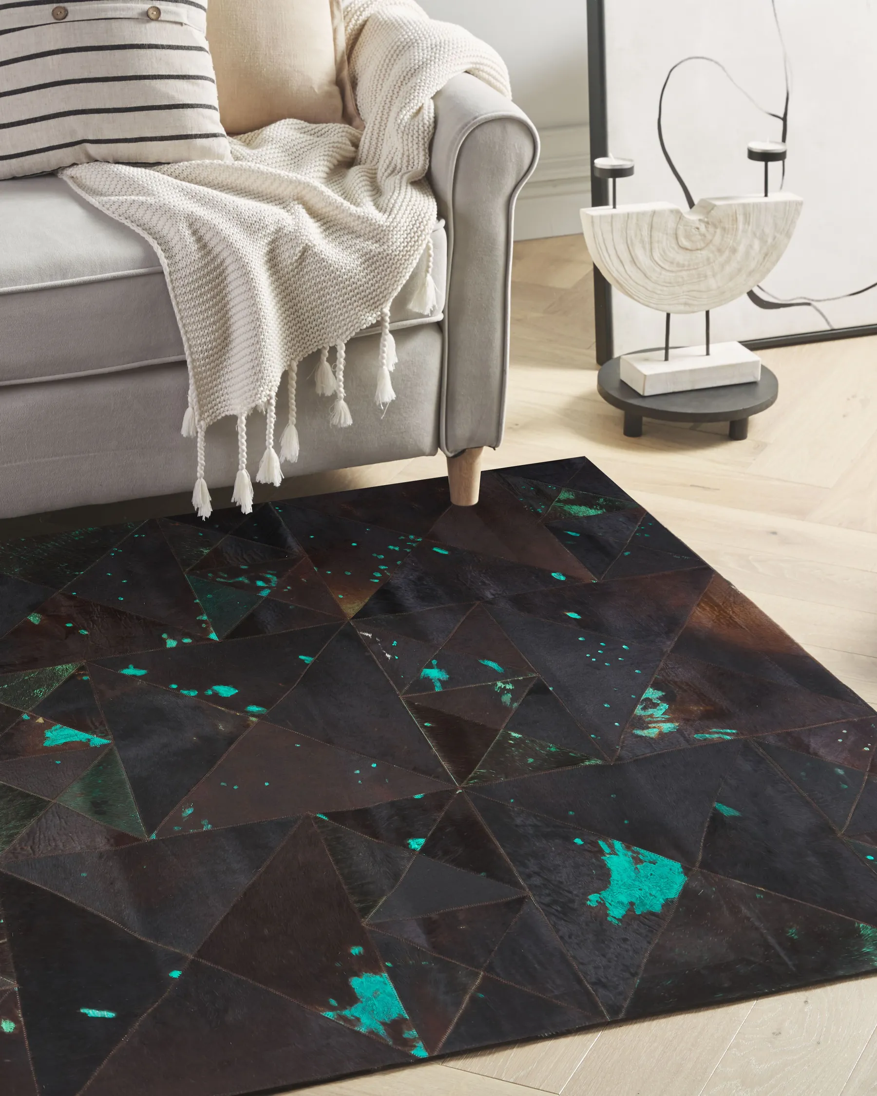 Rug ATALAN Brown 160 x 230 cm Leather_721005