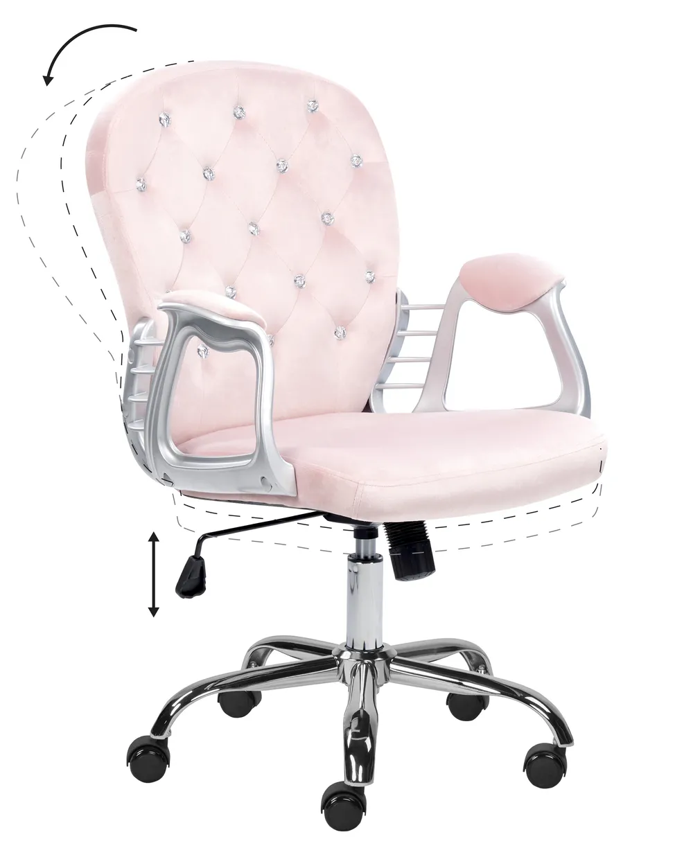 Desk Chair PRINCESS Velvet Pastel Pink_1082218