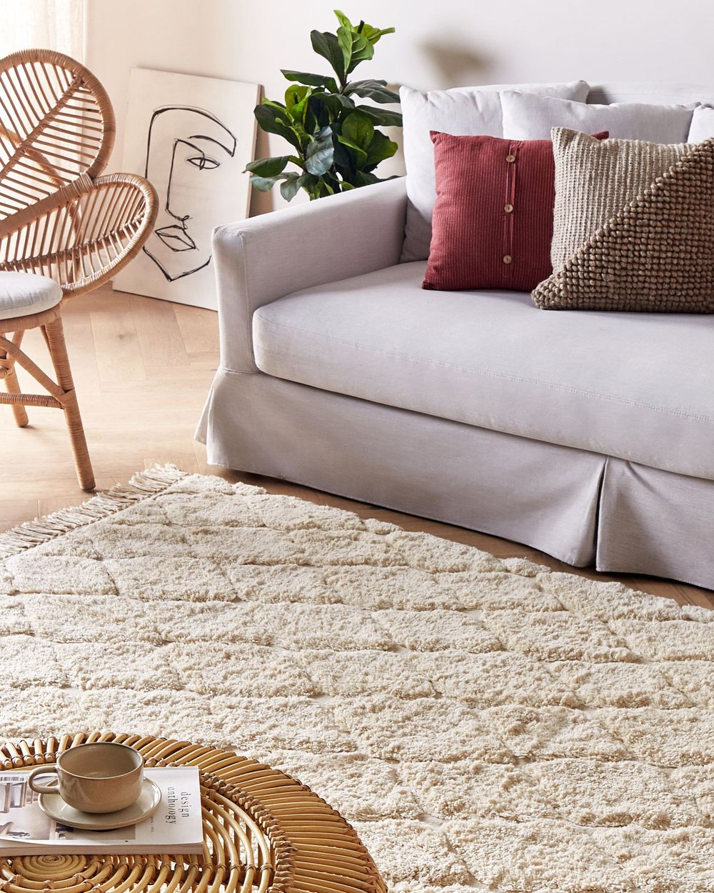 Matto SILCHAR Beige 160 x 230 cm Puuvilla