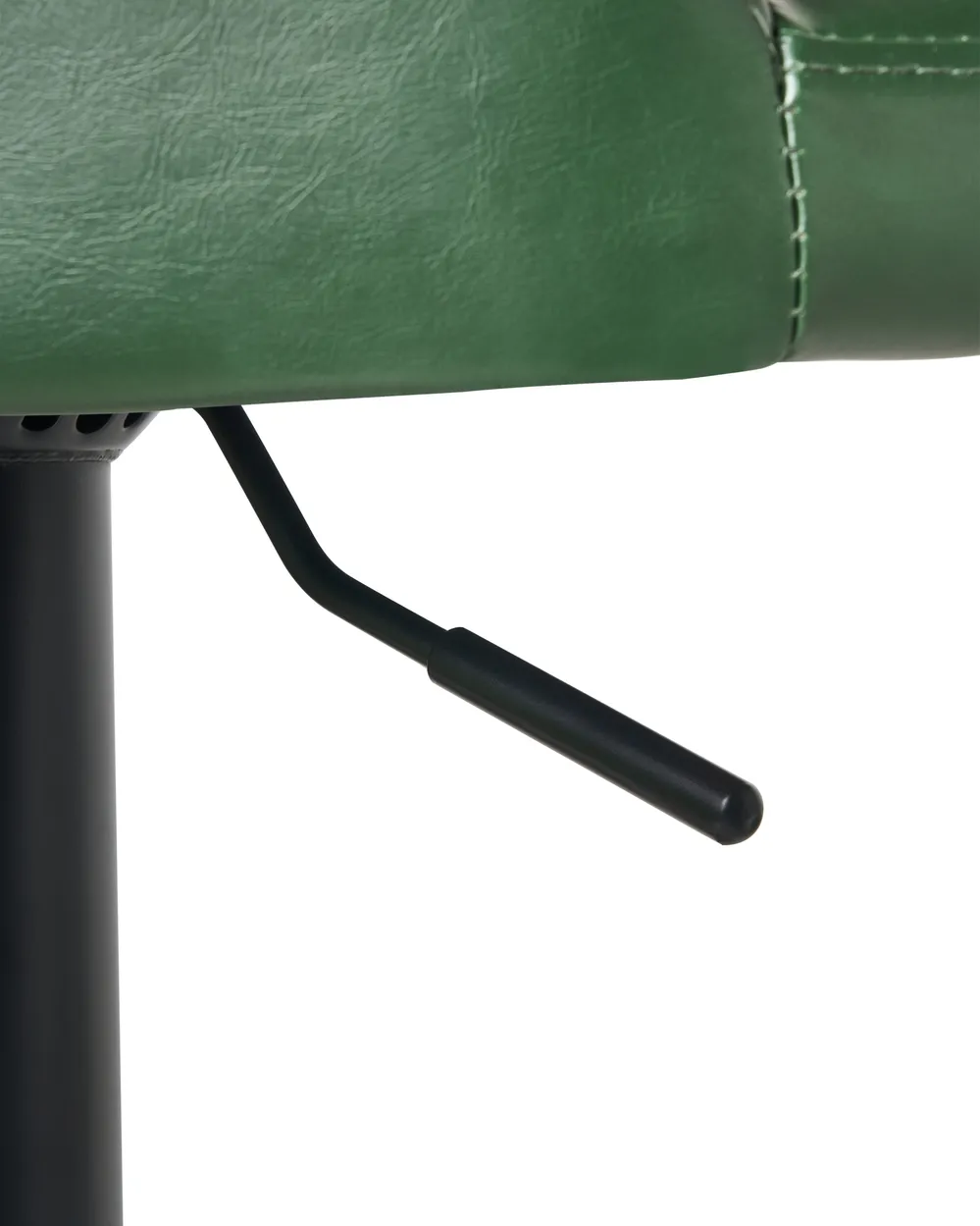 Set of 2 Bar Stools VLORE Swivel Faux Leather Dark Green_1011578