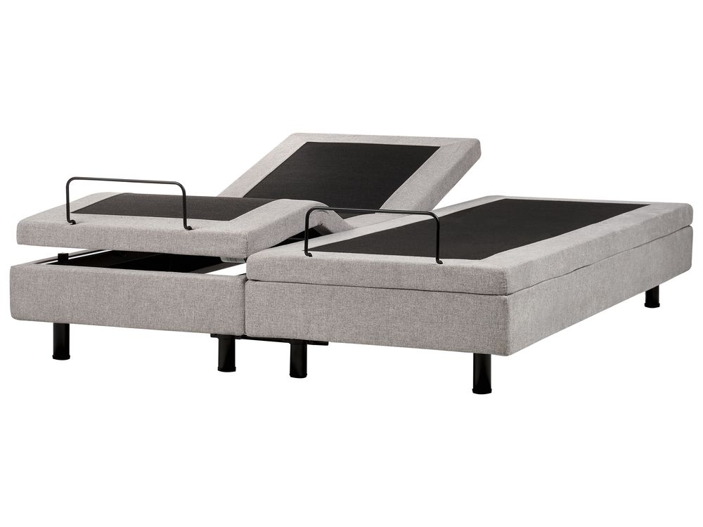 Adjustable Bed without Headboard Fabric DUKE II 180 x 200 cm (EU Super King) Light Grey