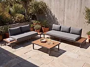 Garden Lounge Set with Table 5 Seater FIVIZZANO Acacia Wood Dark Grey_1161085