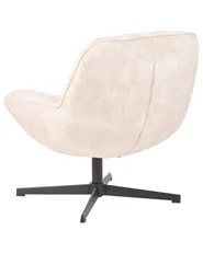 Swivel Armchair LIA with Footstool Velvet Beige_923513