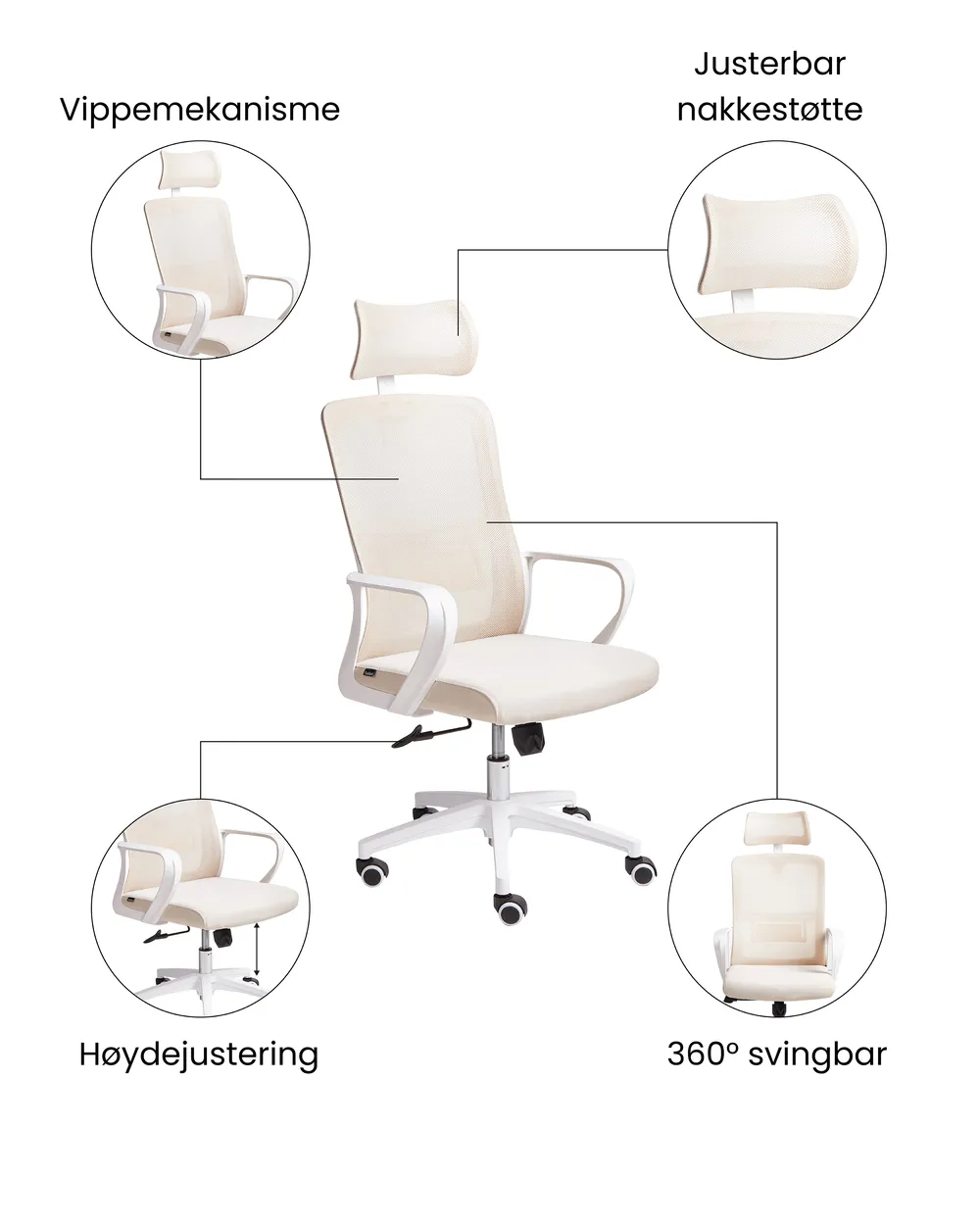 Kontorstol MONARCH Beige_1073741