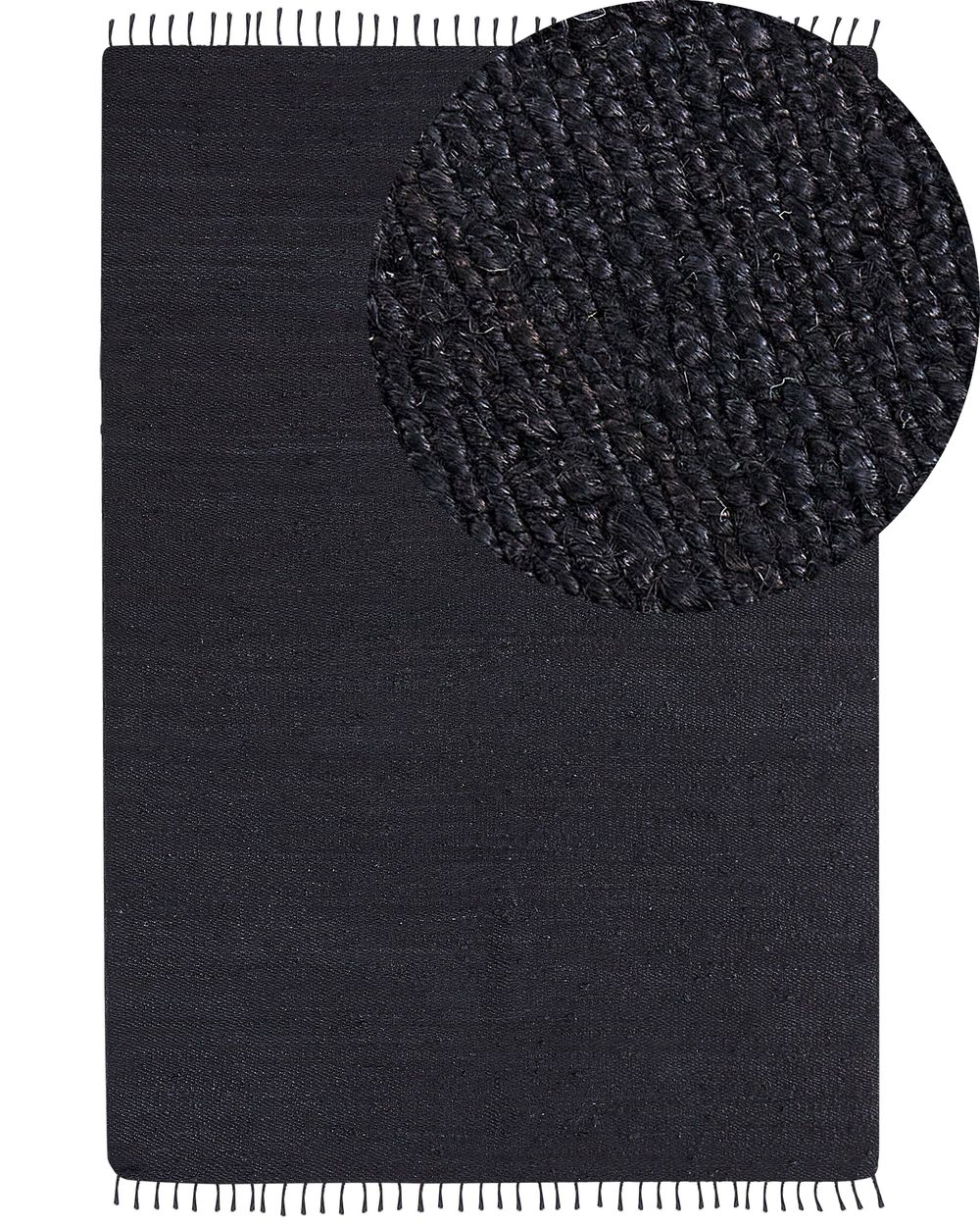Rug SINANKOY Black 160 x 230 cm Jute