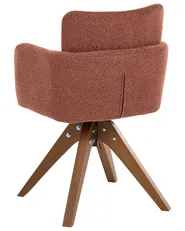 Set of 2 Dining Chairs Swivel EVELYN Boucle Orange_1125761
