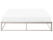 Bed without Headboard Metal VIRY 160 x 200 cm (EU King Size) Light Beige_1073044