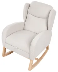Rocking Chair HASLEV  with Footrest Boucle Off-White_1072208