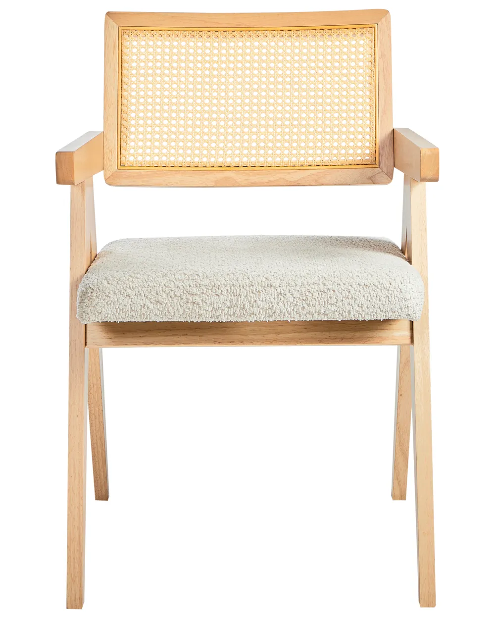 Set of 2 Dining Chairs AVA Wood Light Brown/ Beige_975883