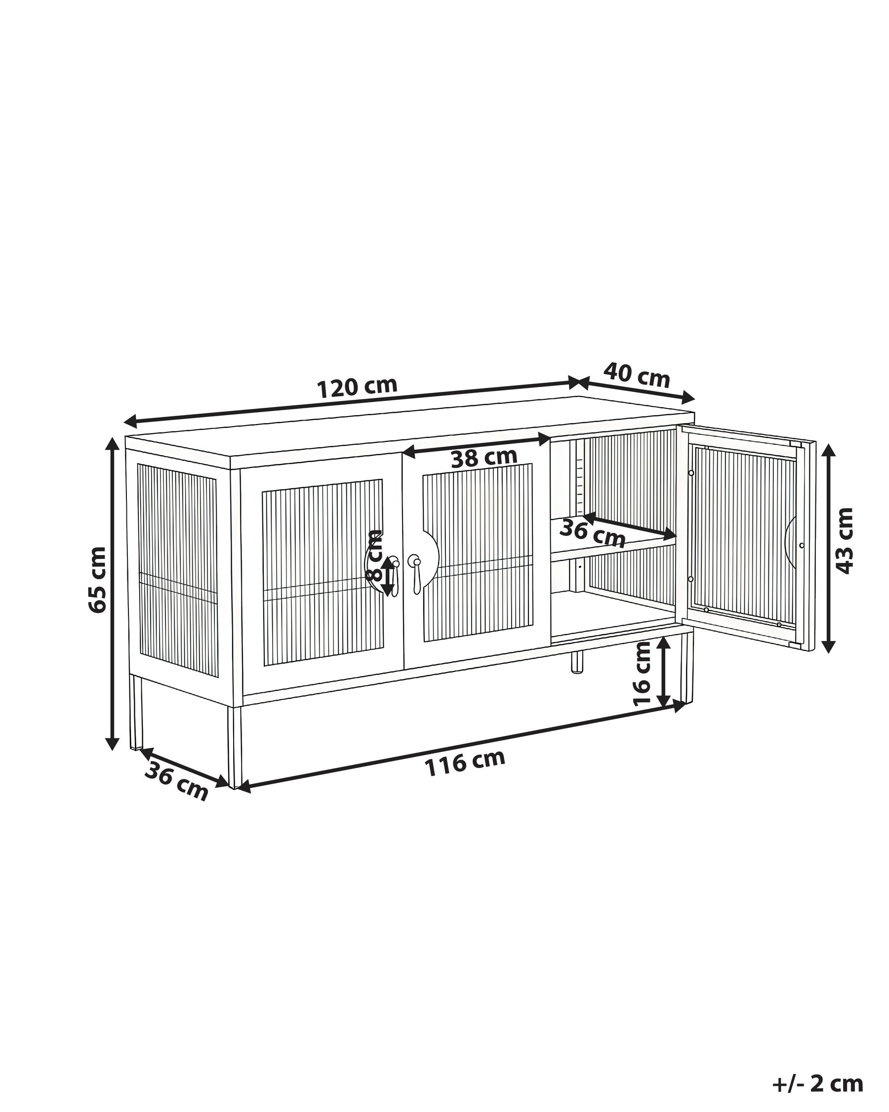 3 Door Sideboard GLEORA Metal Light Beige_1046253