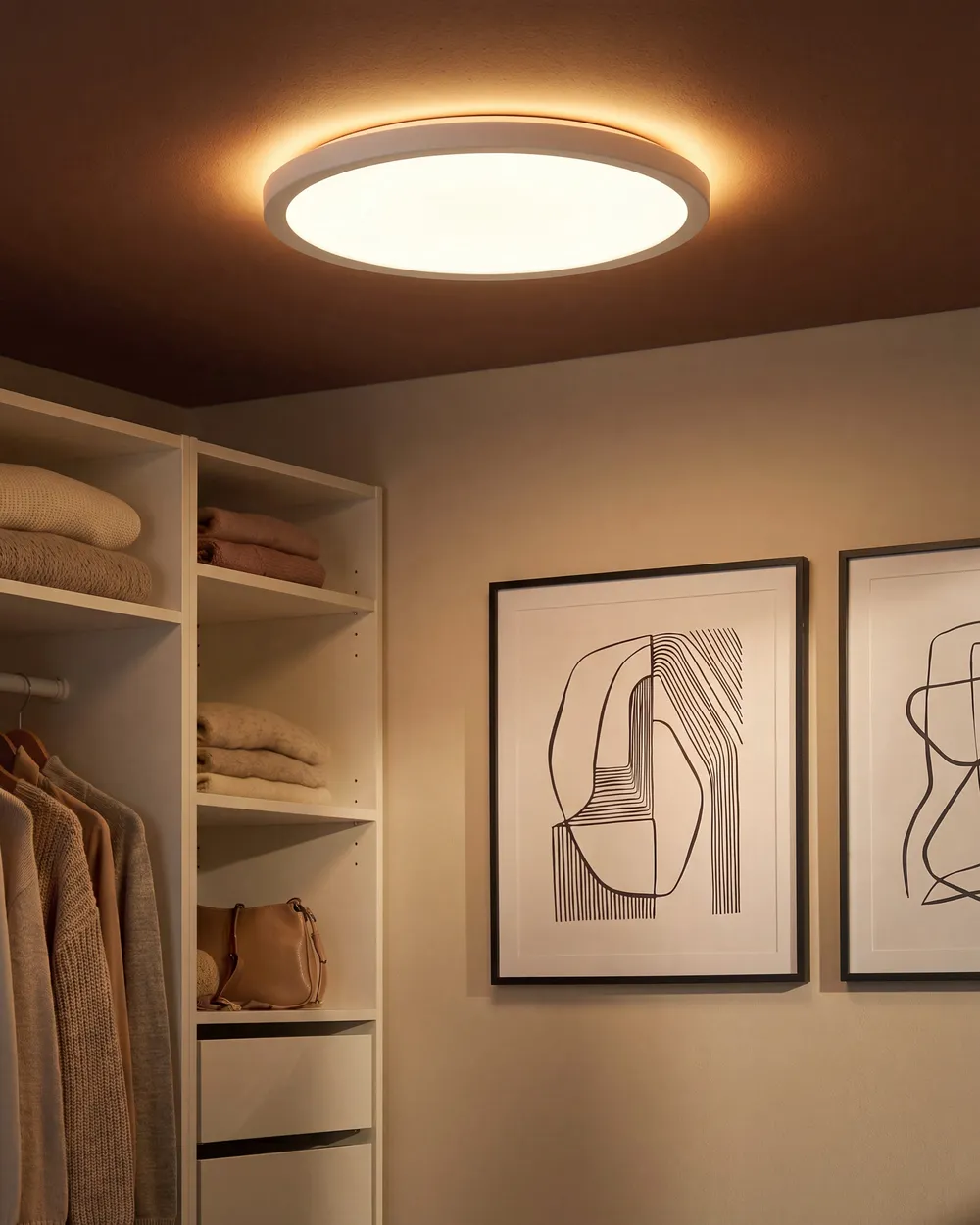 LED Ceiling Lamp VELORA with Remote with Dimmer White