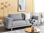 Sofa 3 Seater NIVALA Fabric Light Grey_1182457