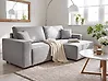 Corner Sofa Bed KARILA with Storage Fabric Grey Left Hand