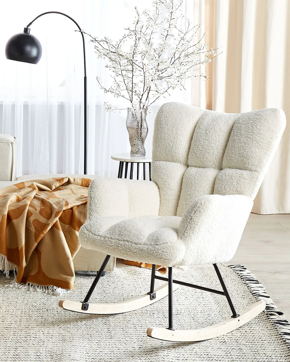 Rocking Chair OULU Boucle White