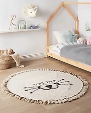 Lastenmatto ETSERI Beige ø 120 cm Puuvilla_1184812