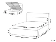 Ottoman Bed BONIFACIO Faux Linen Grey 160 x 200 cm (EU King Size)_1064298