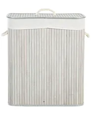Laundry Basket KANDY Bamboo Light Grey 100 L_849129