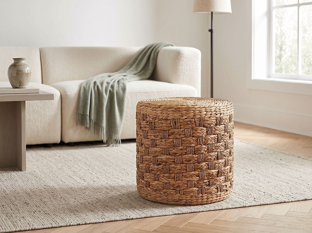 Pouffe BASSLET Wicker Beige