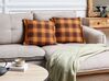 Koristetyynysetti 2 kpl BARJA 45 x 45 cm Oranssi Ruutukuvio