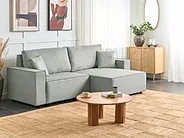 Corner Sofa Bed KARILA with Storage Fabric Grey Left Hand_1154541