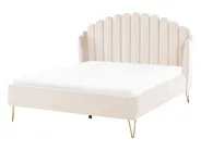 Bed Velvet AMBILLOU 140 x 200 cm (EU Double) Light Beige_857616
