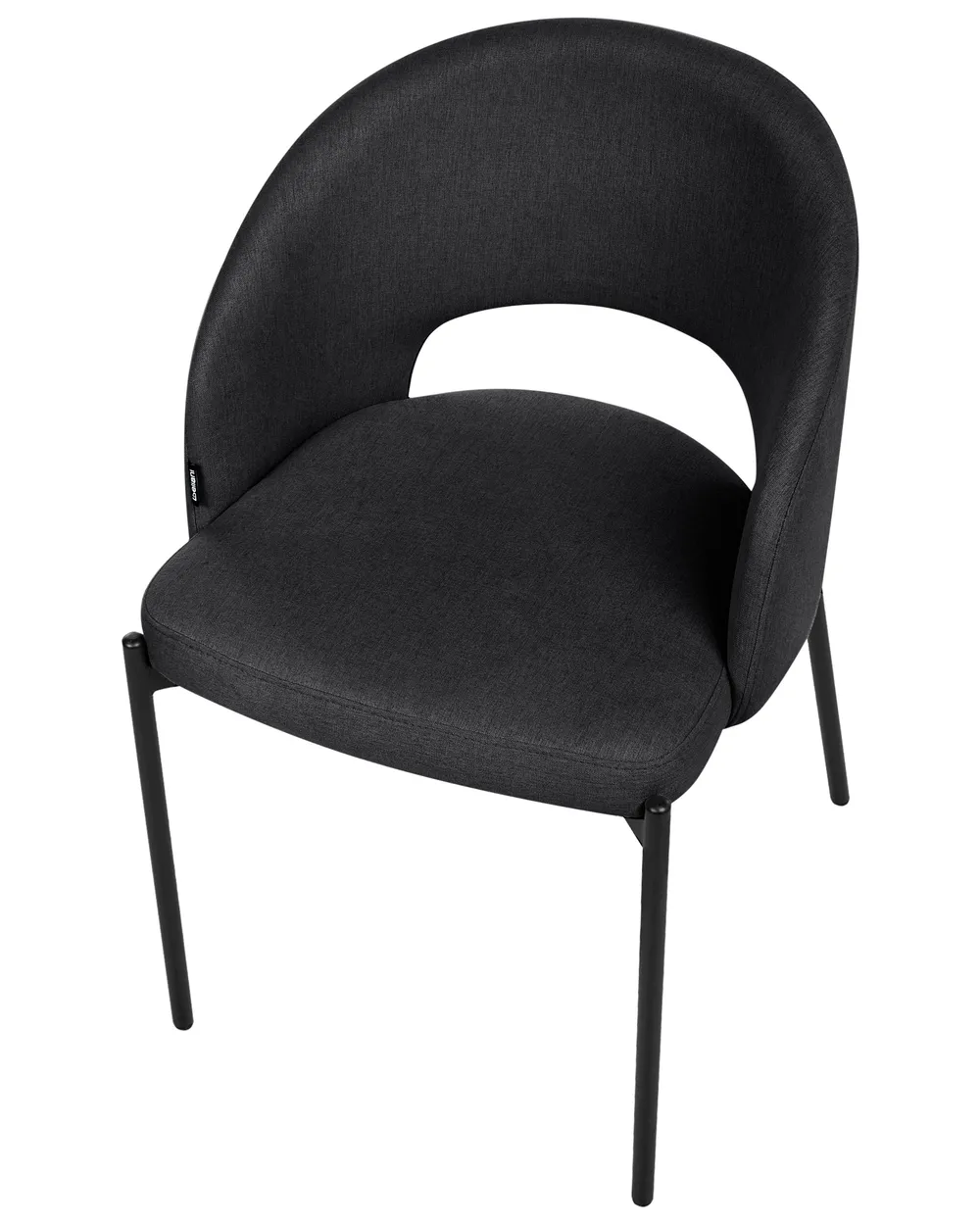 Set of 2 Dining Chairs PENNY Fabric Black_1007365