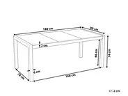 Garden Dining Table GROSSETO 180 cm 90 cm Granite Polished Black_799390