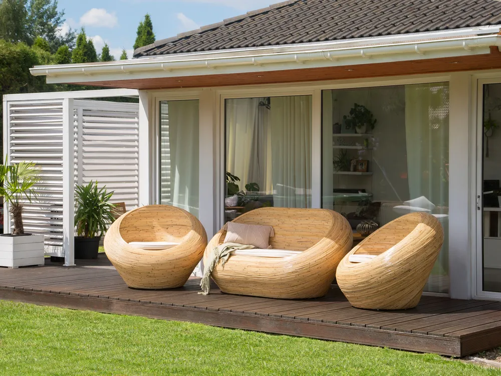 Garden Sofa Set 4 Seater MAIORI Rattan Natural_935201