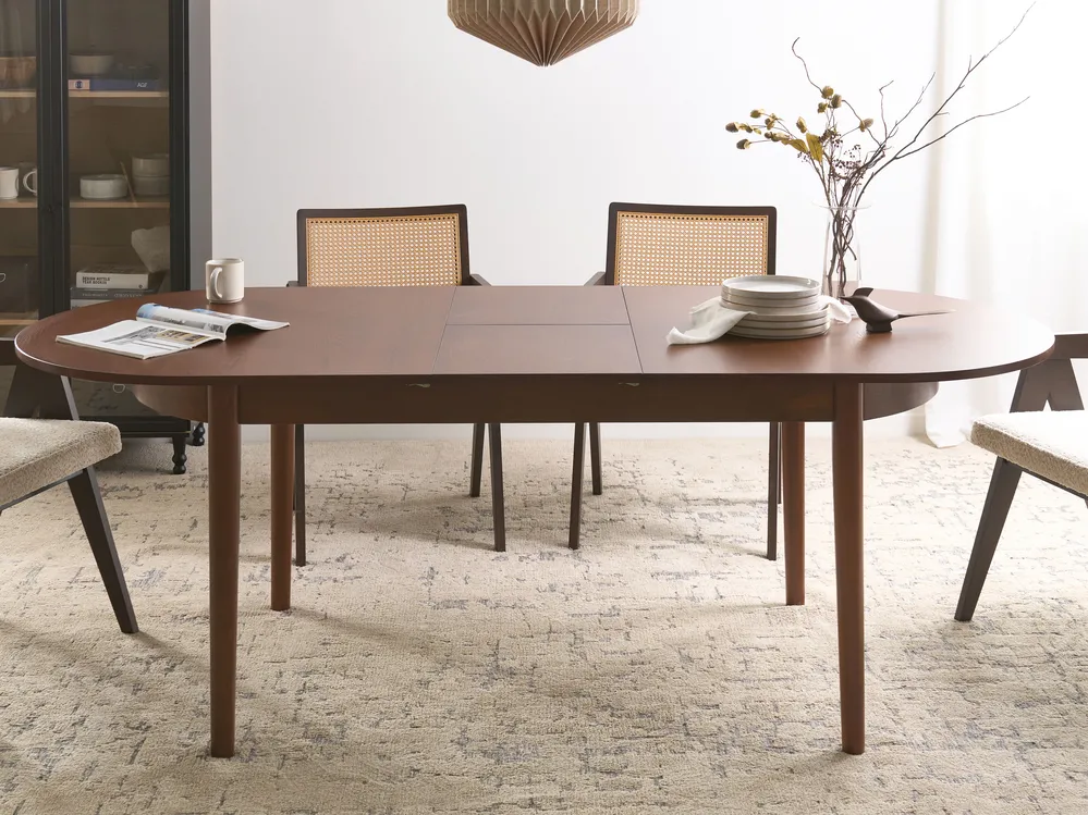 Extending Dining Table LARTO Dark Ash Wood 180/220 cm 90 cm_1078247