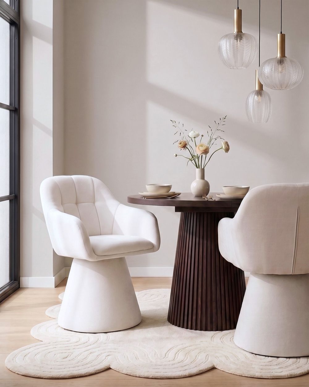 Dining Chair LIVONIA Chenille Off-White