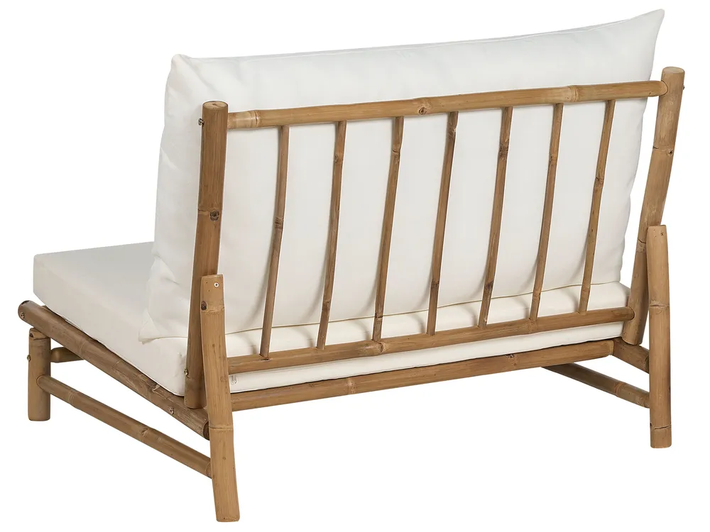 Trädgårdssoffgrupp med bord 2-sits TODI Bambu Off-White_872756