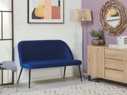 Dining Bench 2 Seater OSBY Velvet Navy Blue_795293