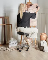 Saddle Stool DUMONT Faux Leather Black_1006865
